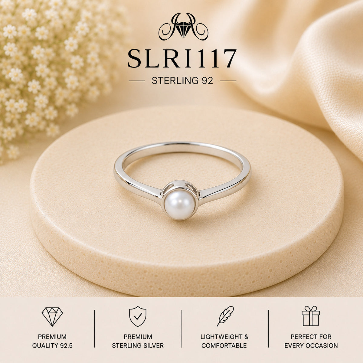 SLRI117 Sterling Silver Ring Portrait
