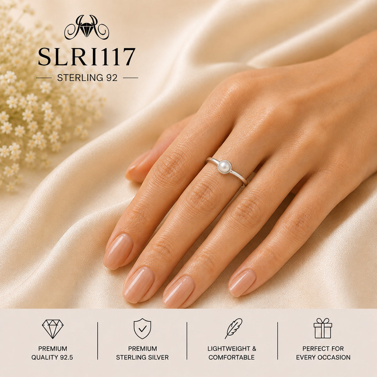 SLRI117 Sterling Silver Ring Wearing
