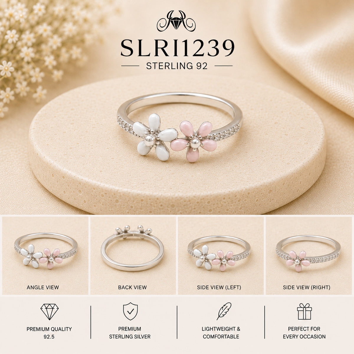 SLRI1239 Sterling Silver Ring collage