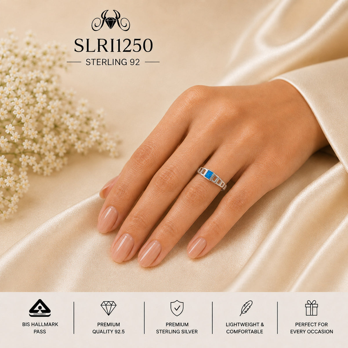 SLRI1250 Sterling Silver Ring wearing