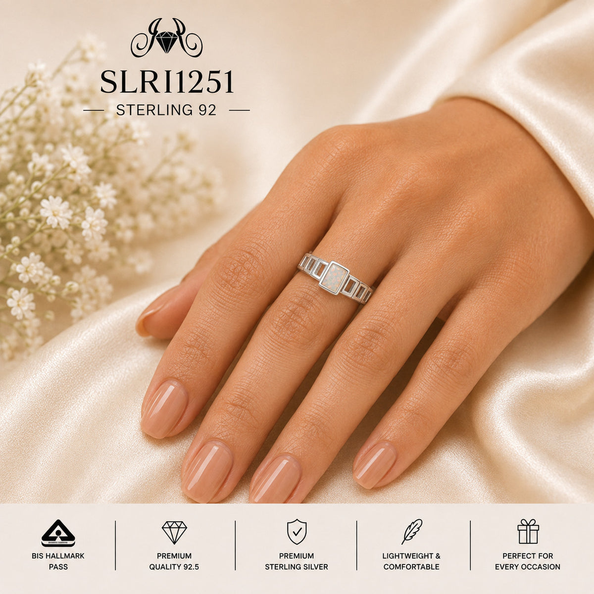 SLRI1251 Sterling Silver Ring wearing