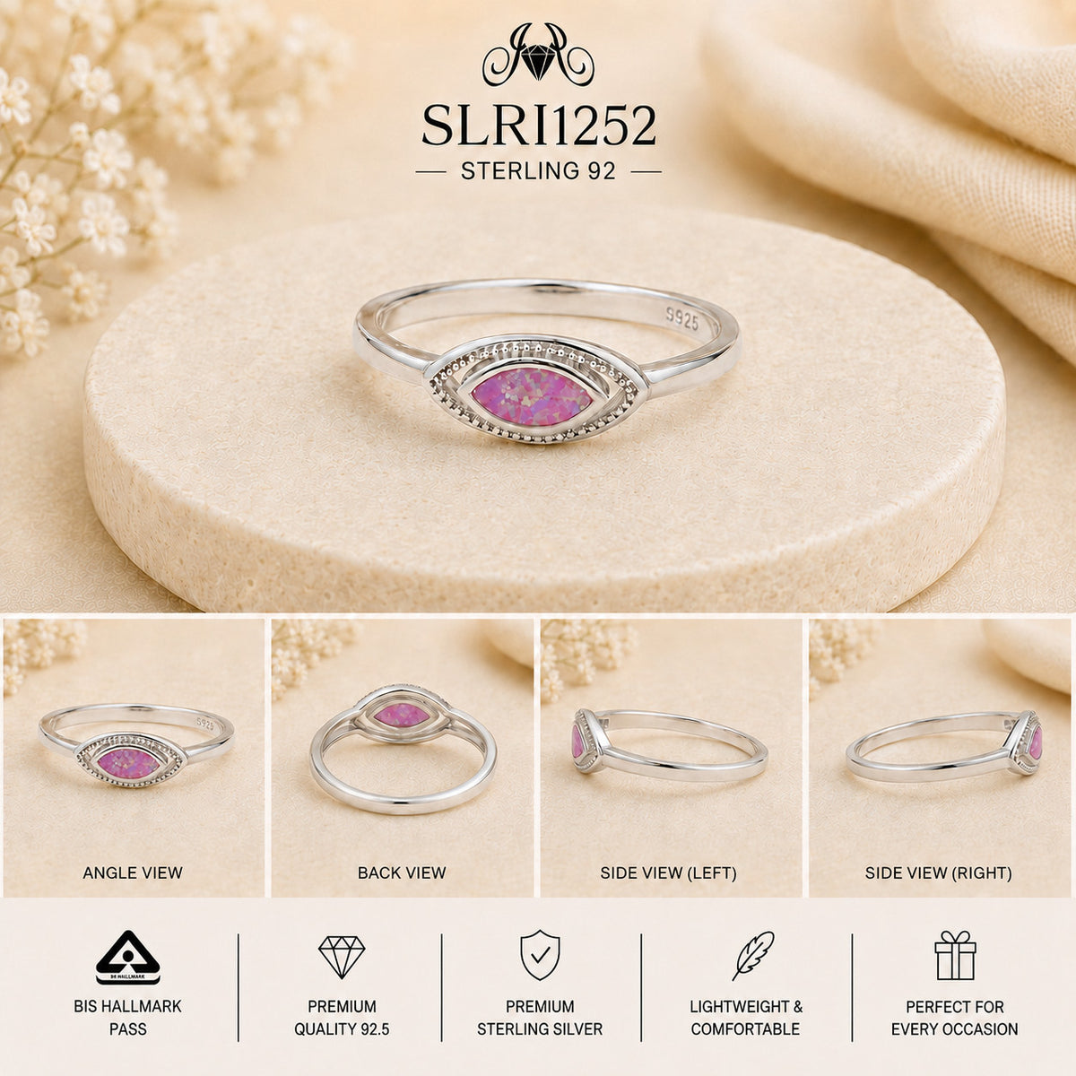 SLRI1252 Sterling Silver Ring collage