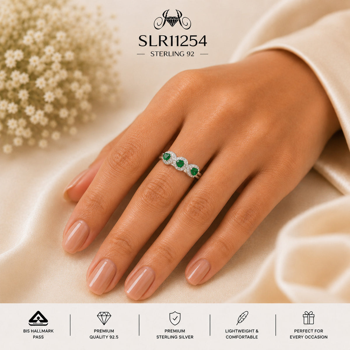 SLRI1254 Sterling Silver Ring wearing