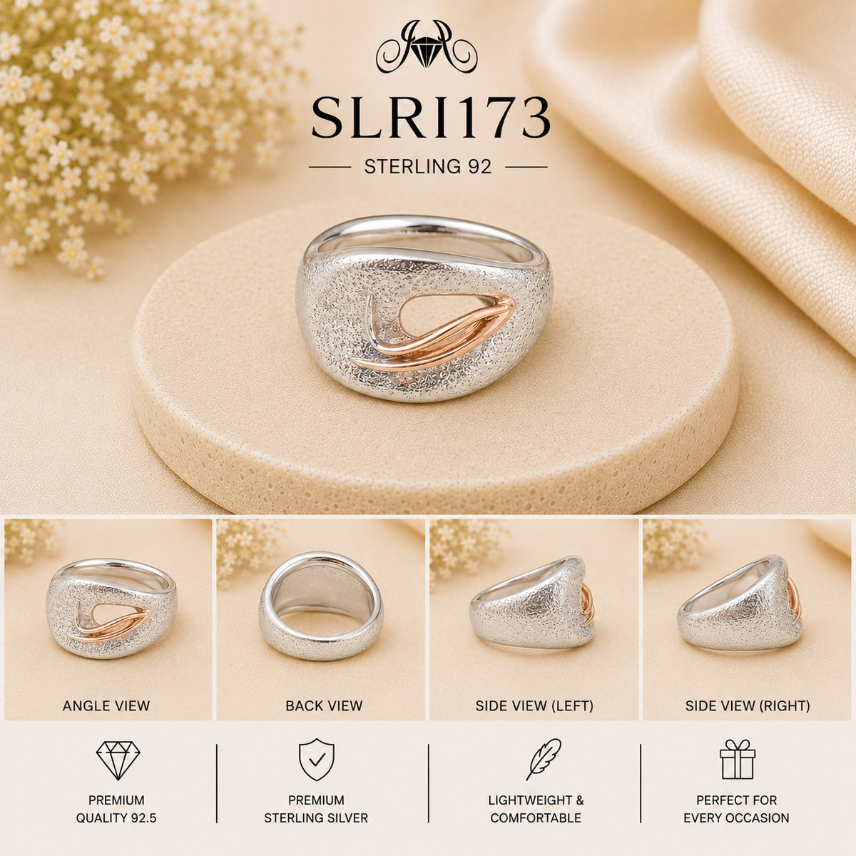 SLRI173 Sterling Silver Ring Details