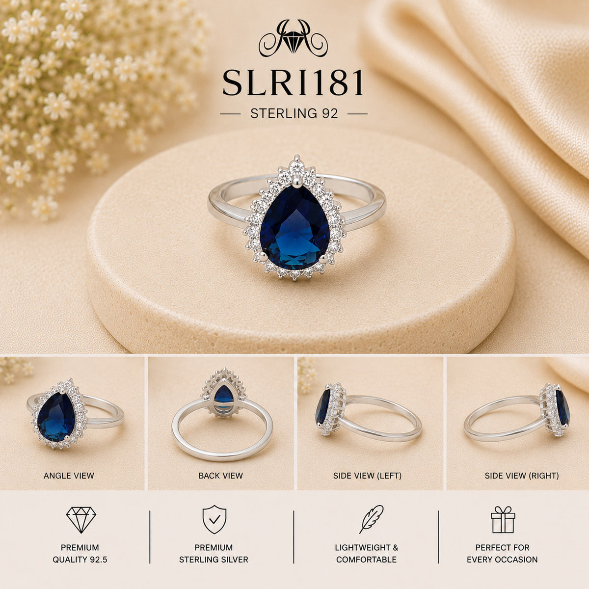 SLRI181 Sterling Silver Ring Details