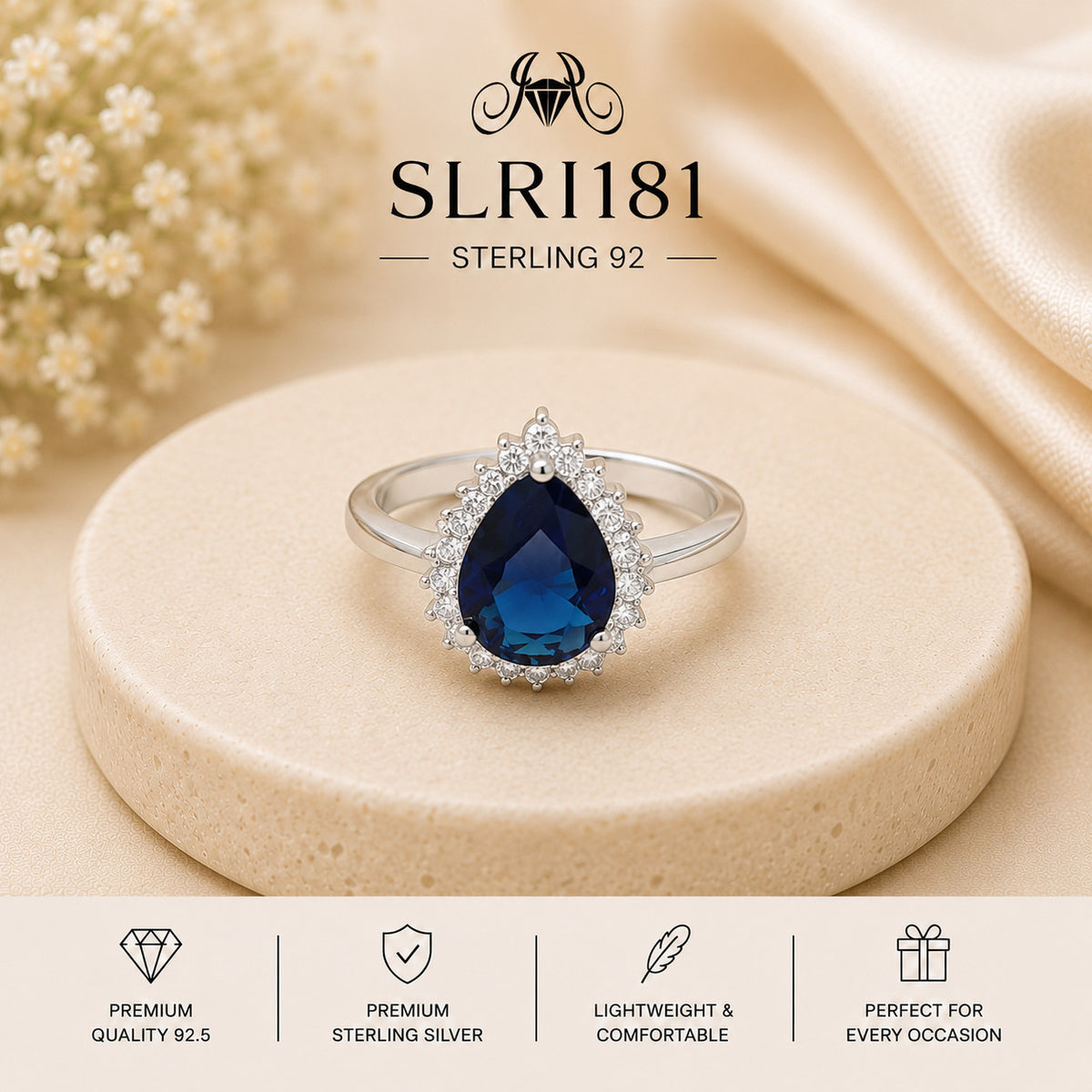 SLRI181 Sterling Silver Ring Portrait