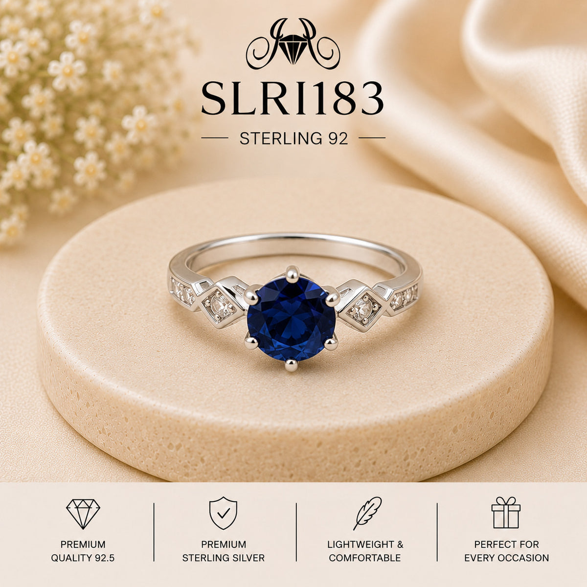 SLRI183 Sterling Silver Ring Portrait