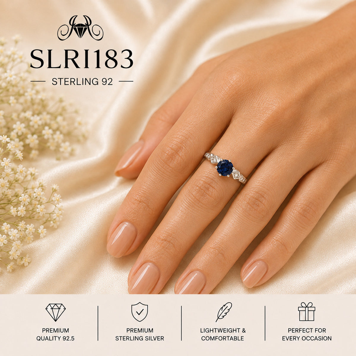 SLRI183 Sterling Silver Ring Wearing