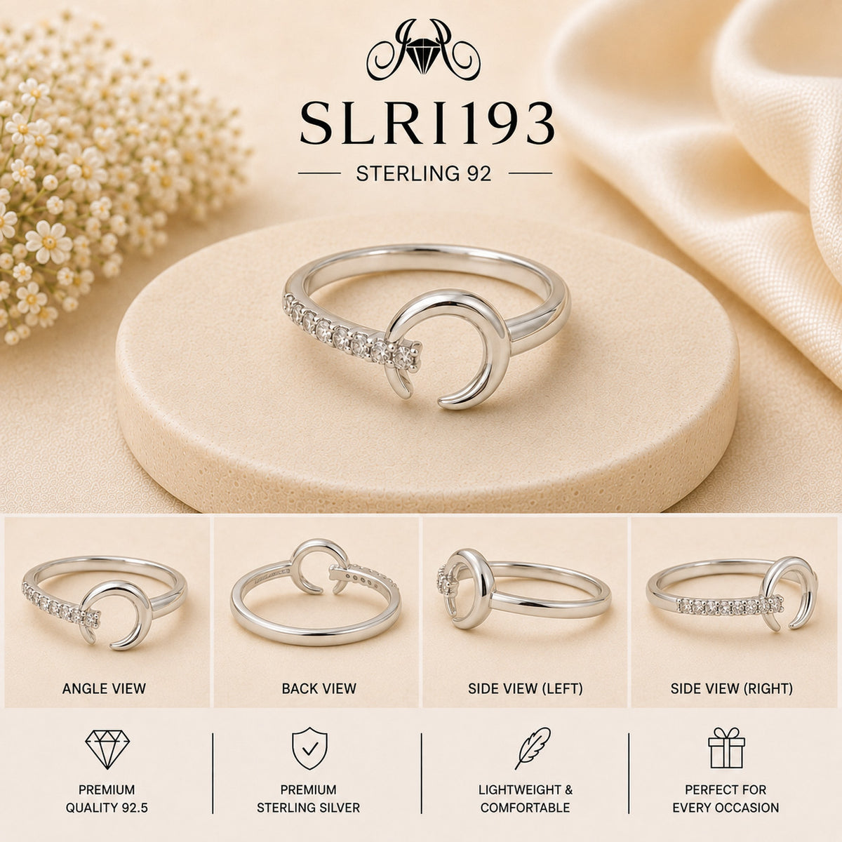 SLRI193 Sterling Silver Ring Details
