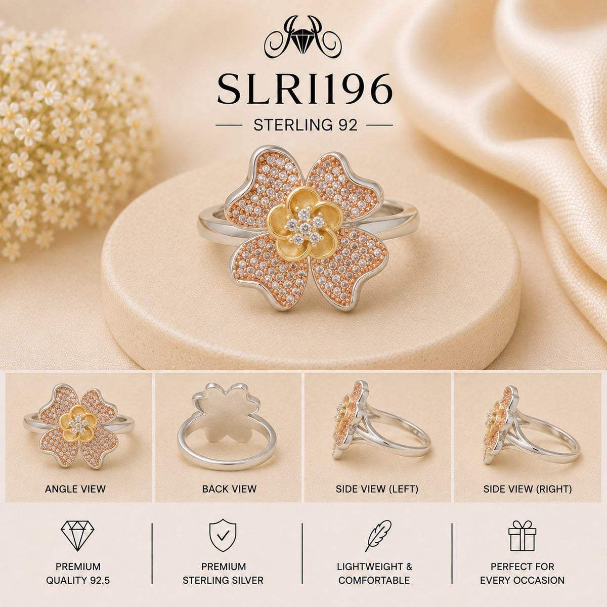 SLRI196 Sterling Silver Ring Details