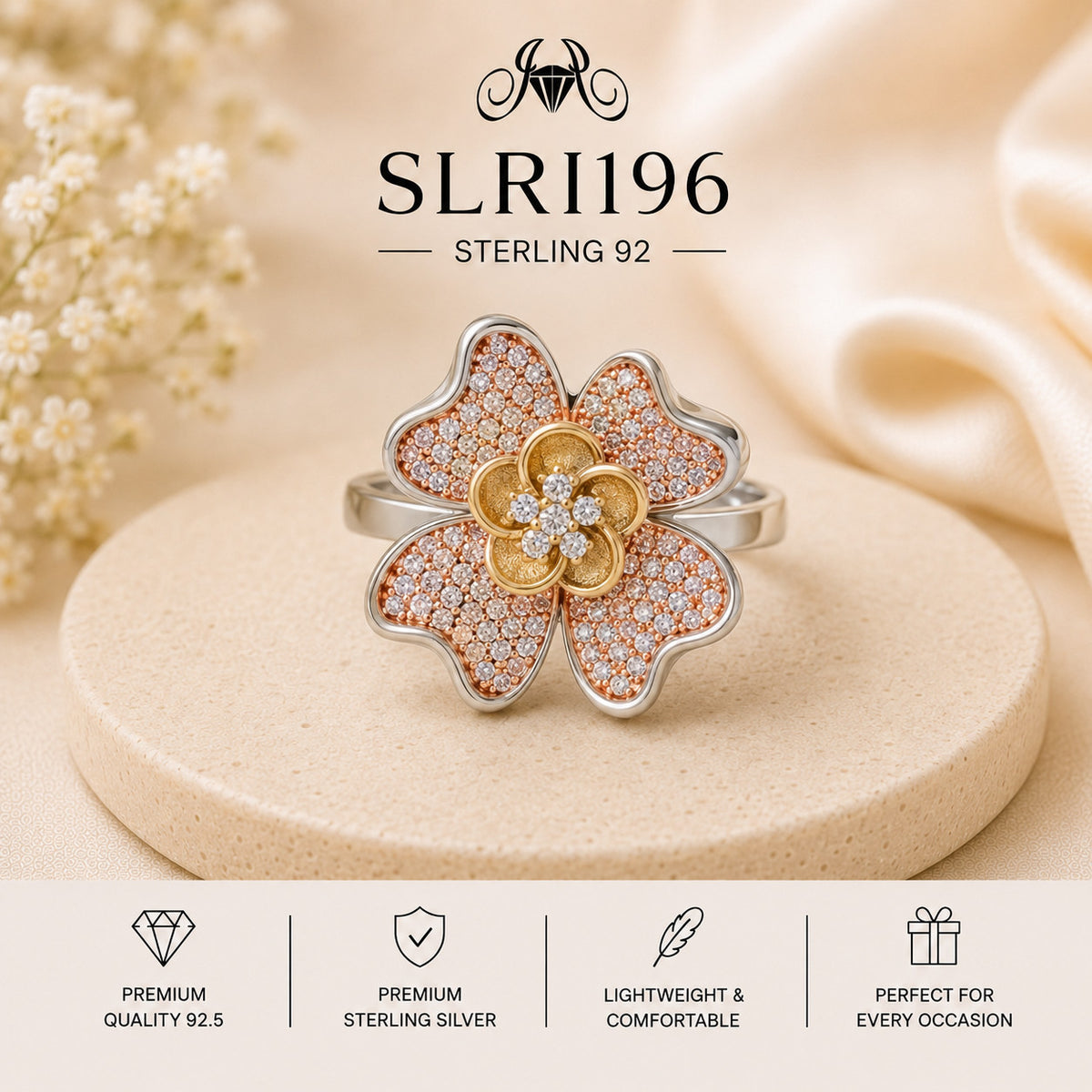 SLRI196 Sterling Silver Ring Portrait