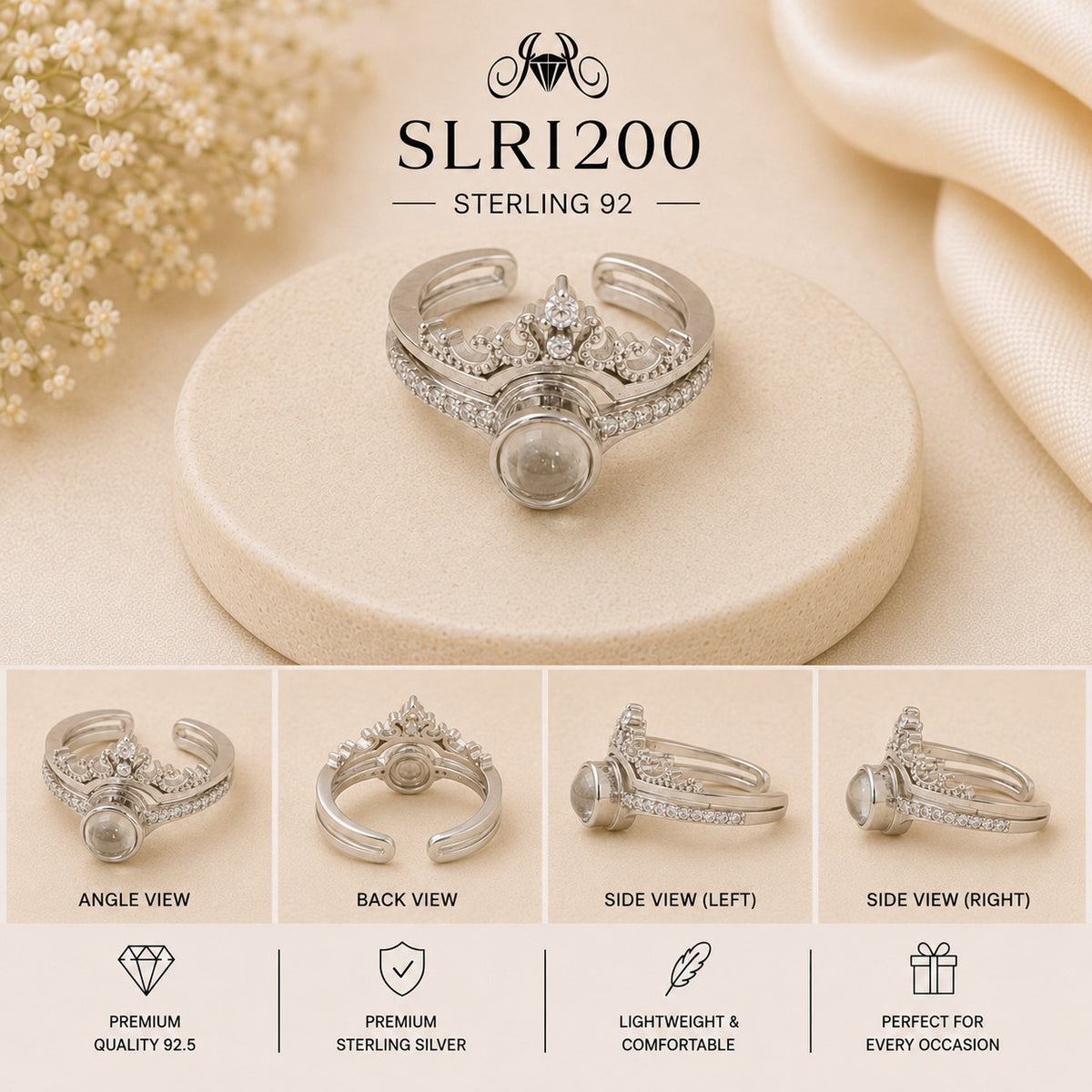 SLRI200 Sterling Silver Ring Details