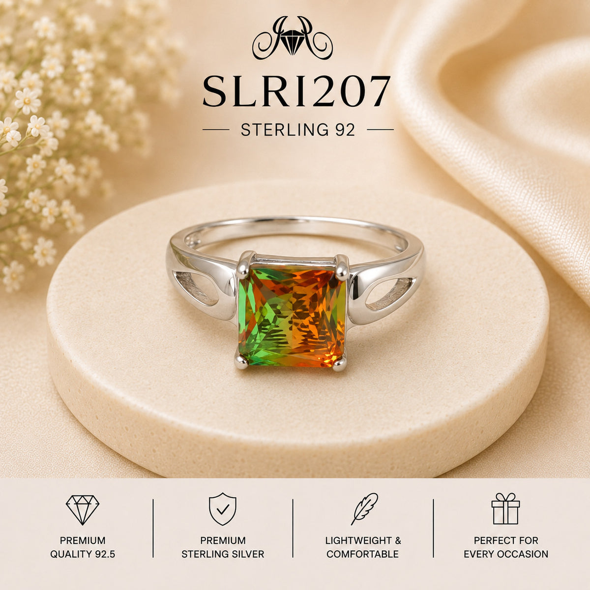 SLRI207 Sterling Silver Ring Portrait