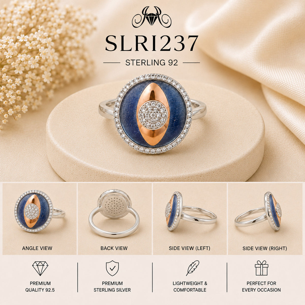 SLRI237 Sterling Silver Ring Details