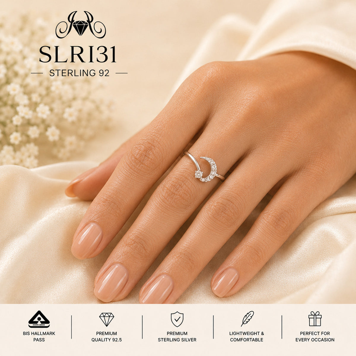 SLRI31 Sterling Silver Ring Wearing