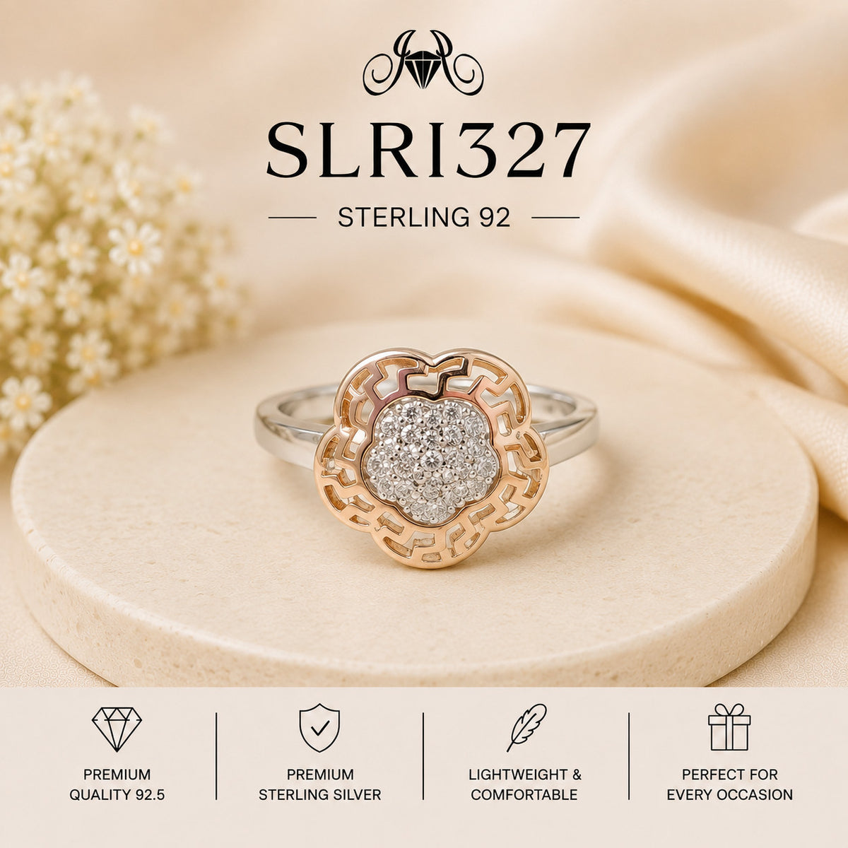 SLRI327 Sterling Silver Ring Portrait