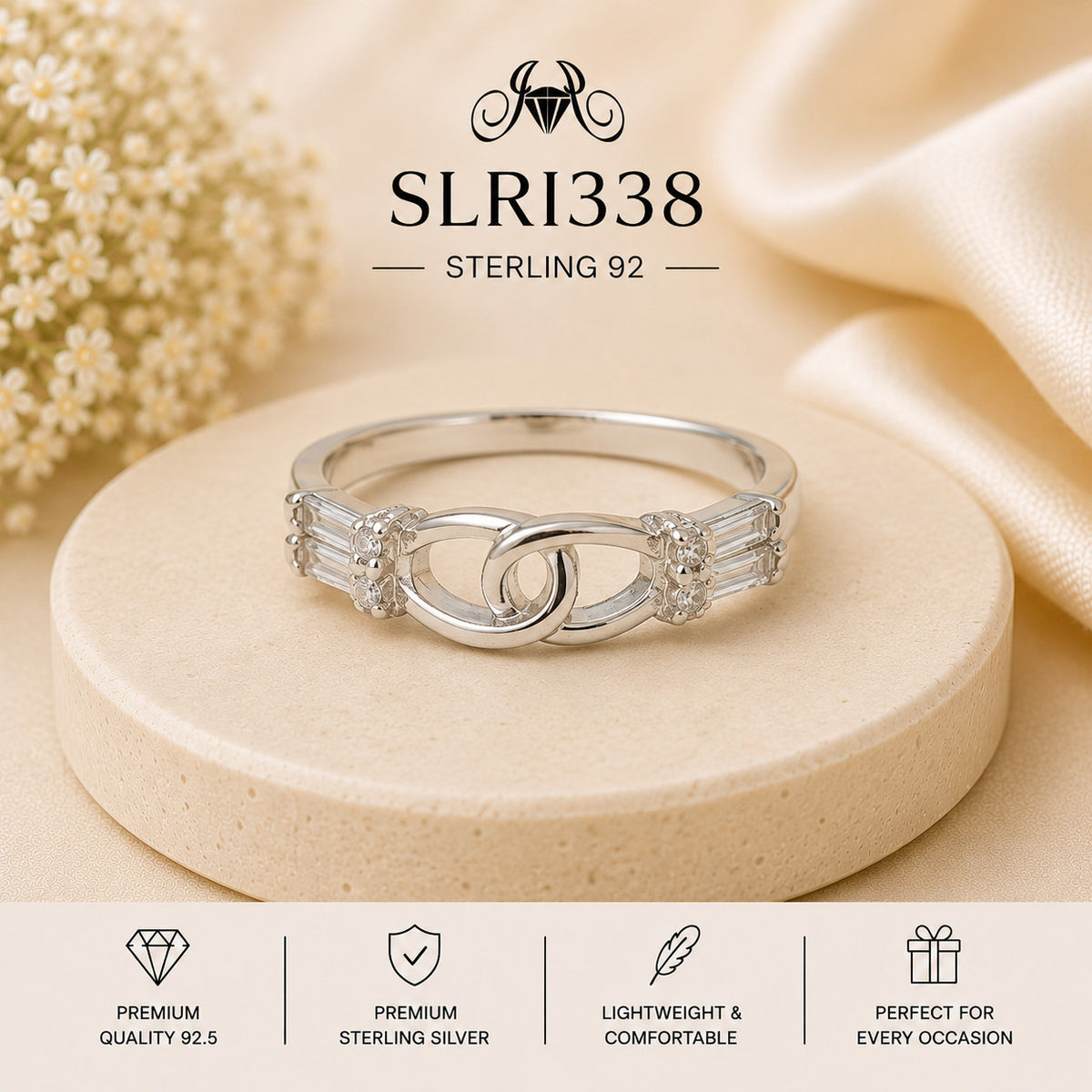 SLRI338 Sterling Silver Ring Portrait