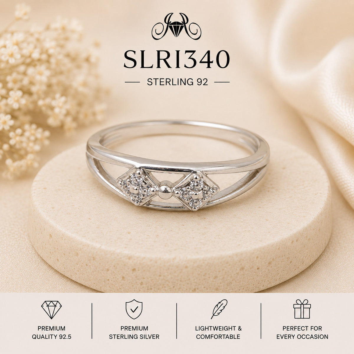 SLRI340 Sterling Silver Ring Portrait