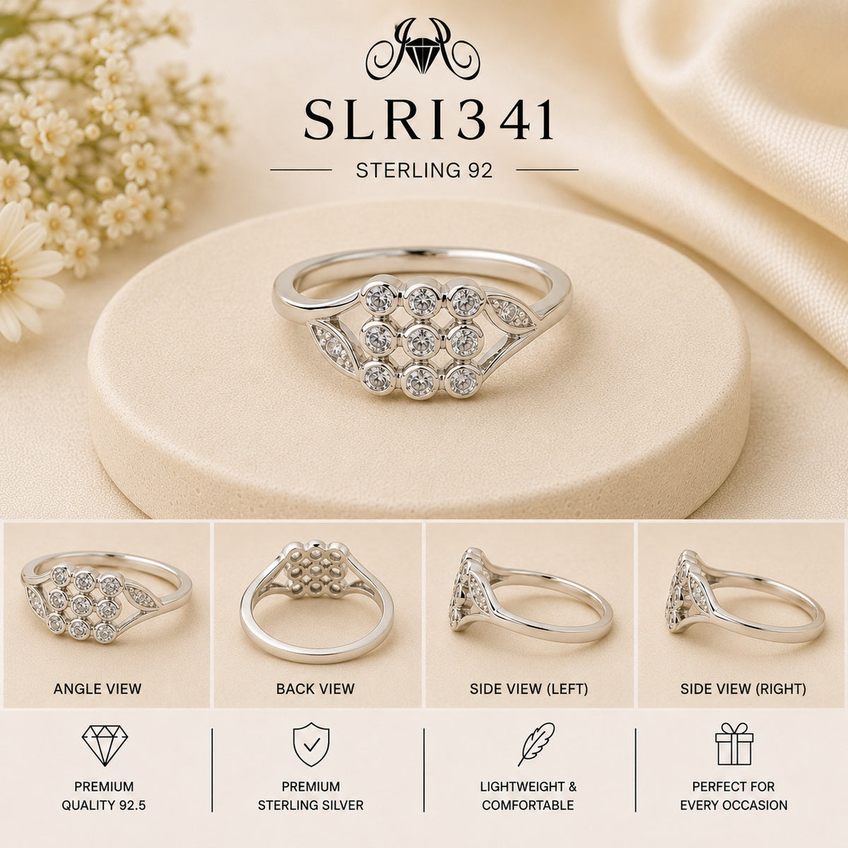 SLRI341 Sterling Silver Ring Details