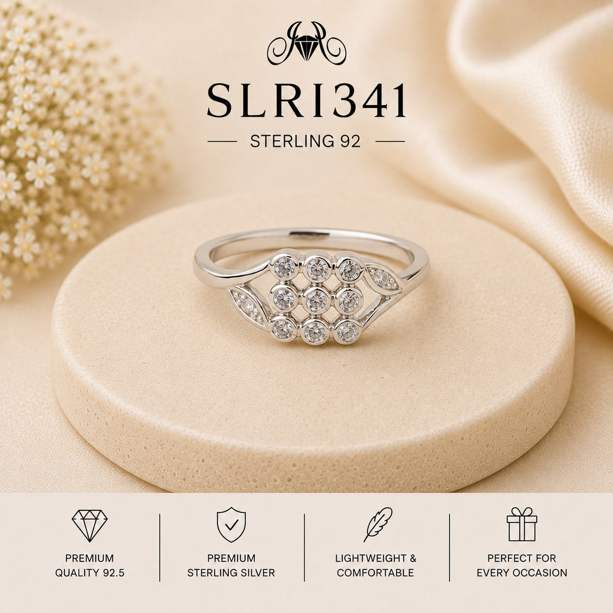 SLRI341 Sterling Silver Ring Portrait