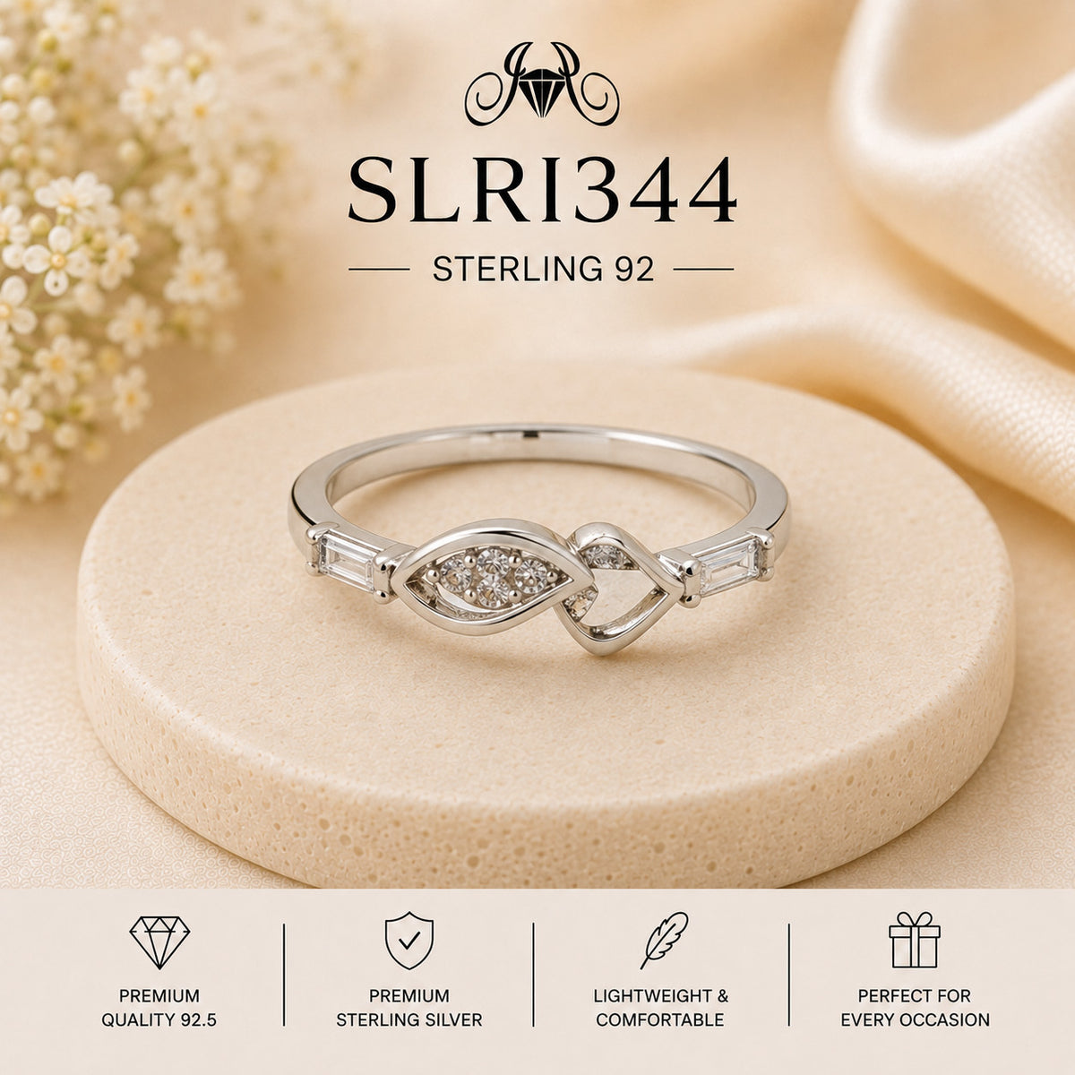 SLRI344 Sterling Silver Ring Portrait