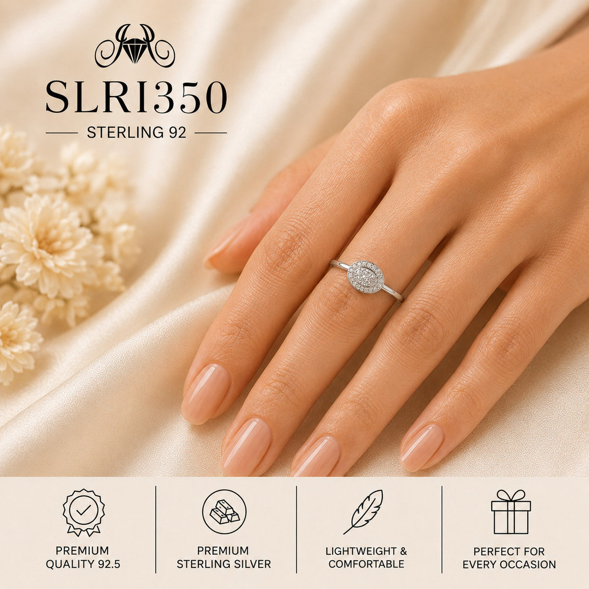 SLRI350 Sterling Silver Ring Wearing