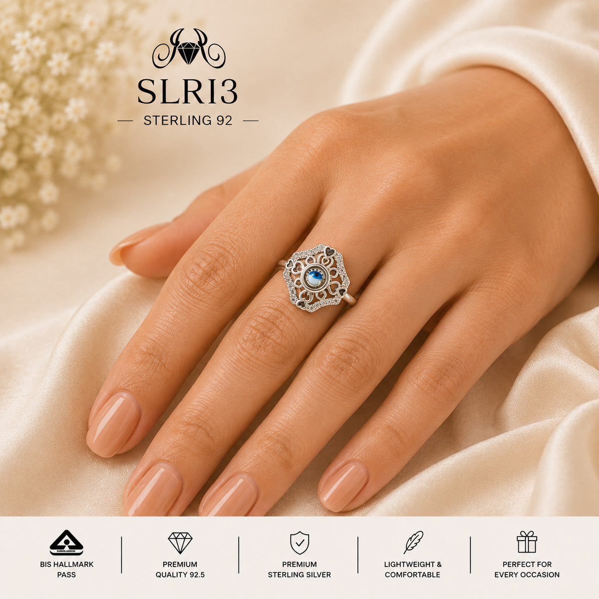 SLRI3 Sterling Silver Ring Wearing