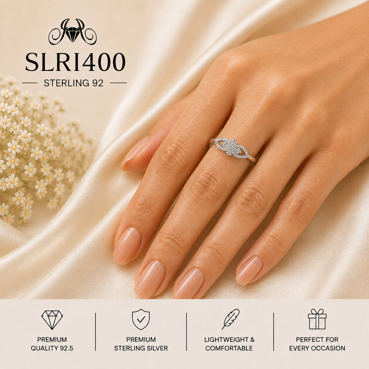 SLRI400 Sterling Silver Ring wearing