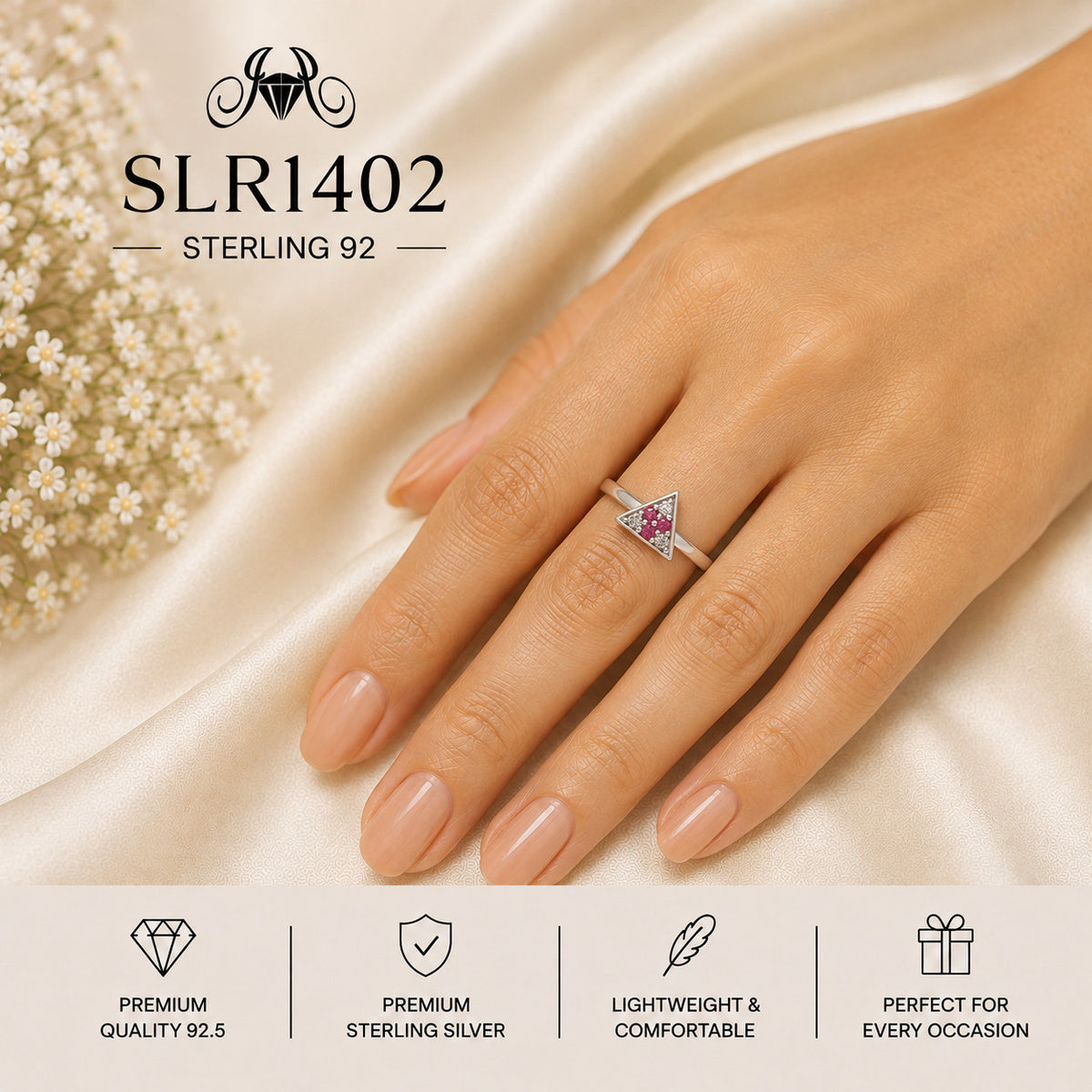SLRI402 Sterling Silver Ring wearing