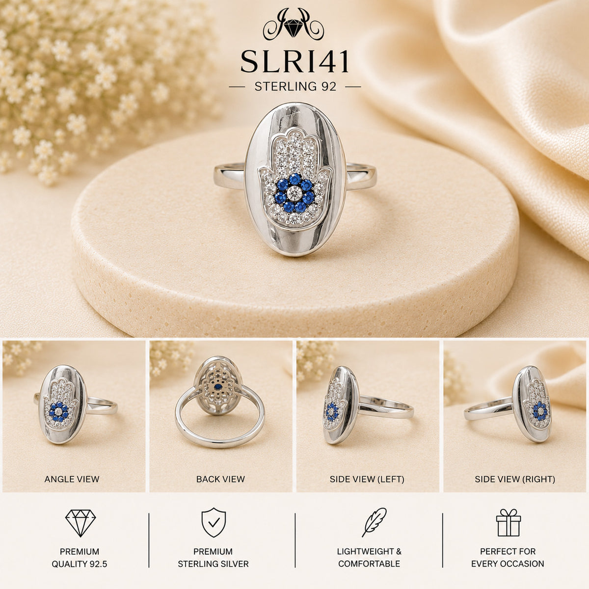 SLRI41 Sterling Silver Ring Details