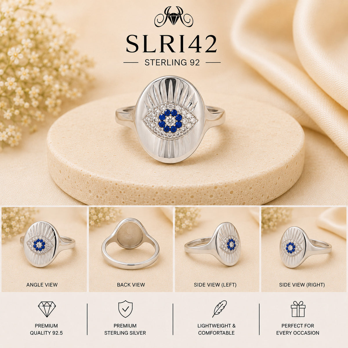 SLRI42 Sterling Silver Ring Details