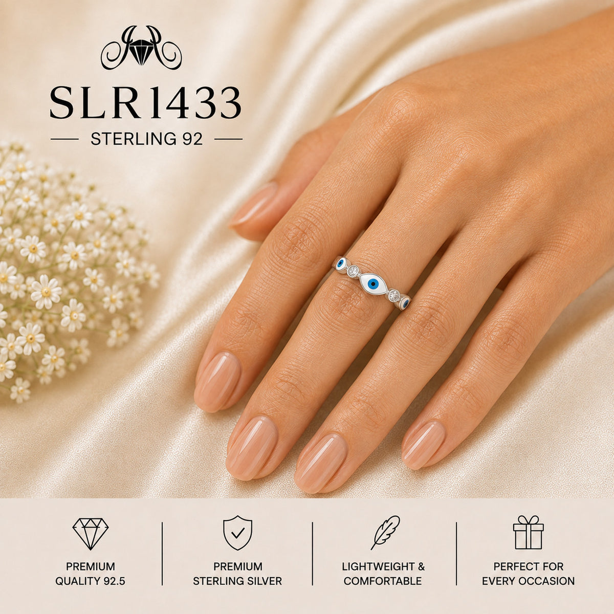 SLRI433 Sterling Silver Ring wearing