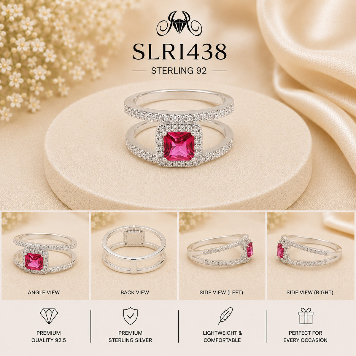SLRI438 Sterling Silver Ring collage
