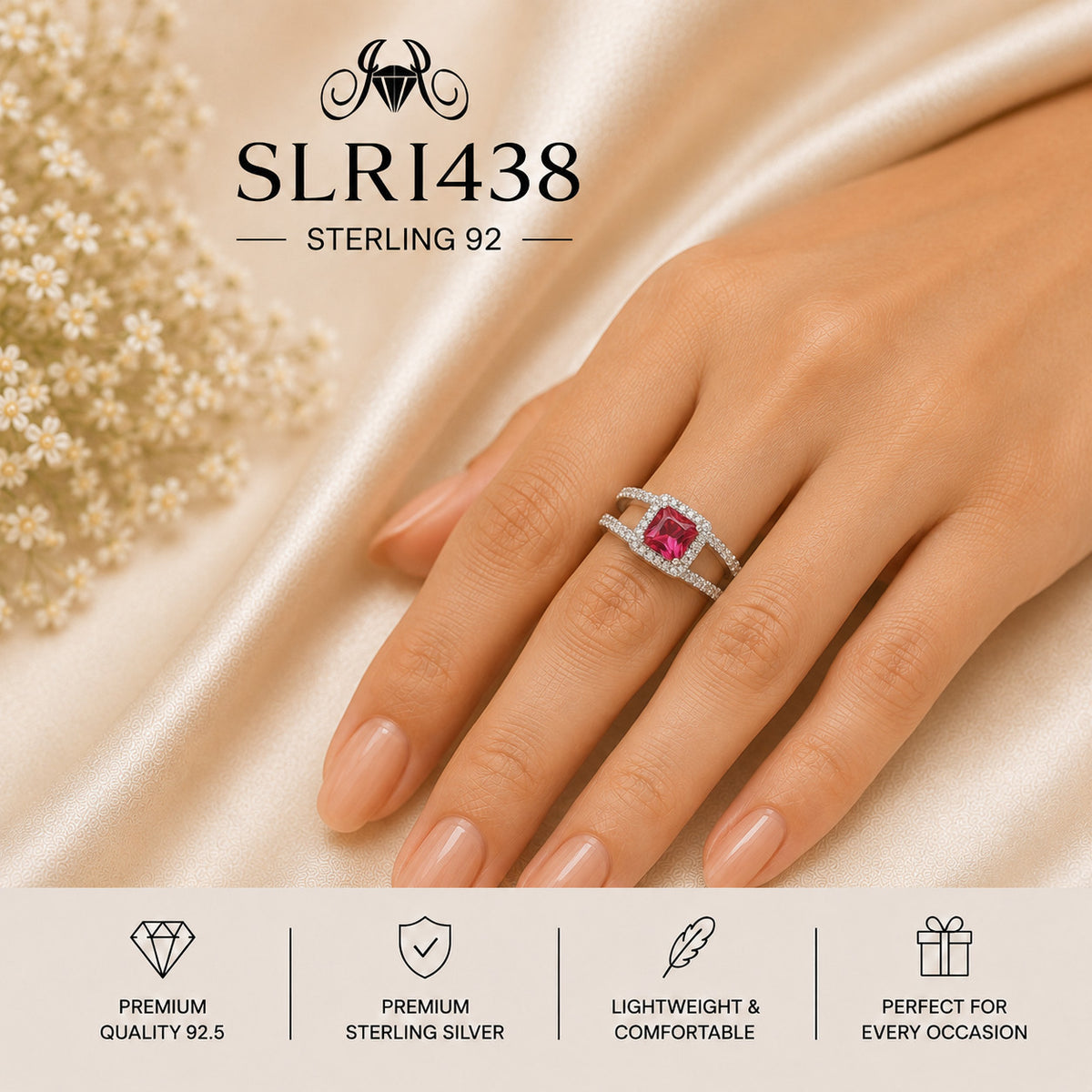 SLRI438 Sterling Silver Ring wearing