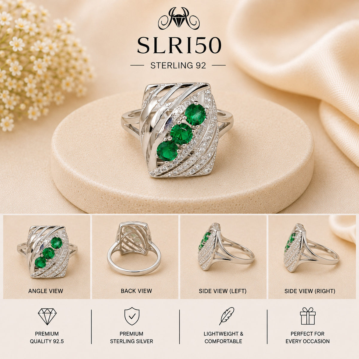 SLRI50 Sterling Silver Ring Details
