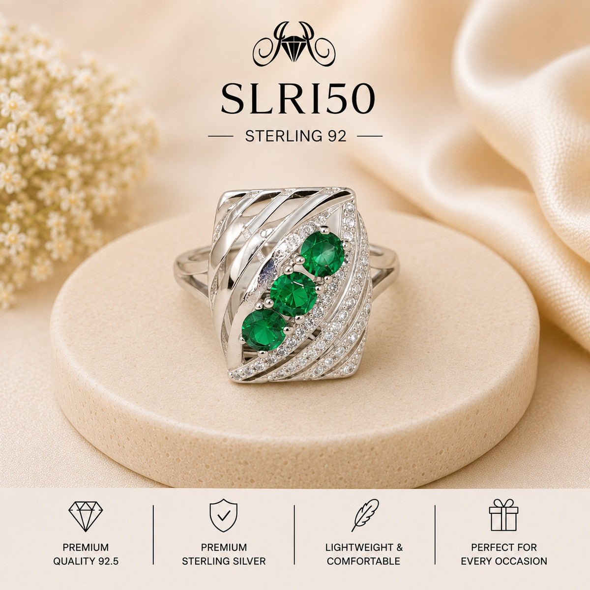 SLRI50 Sterling Silver Ring Portrait