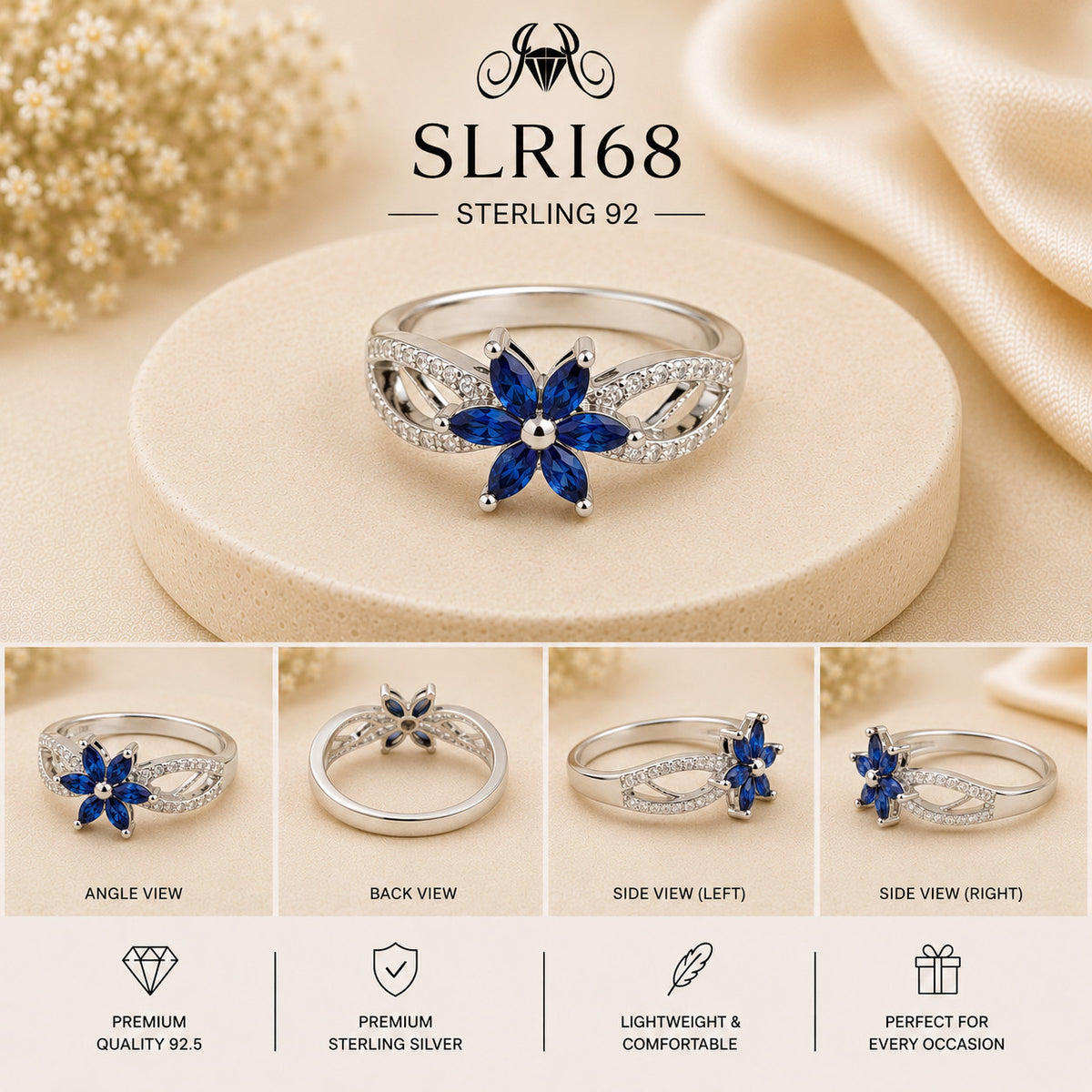 SLRI68 Sterling Silver Ring Details