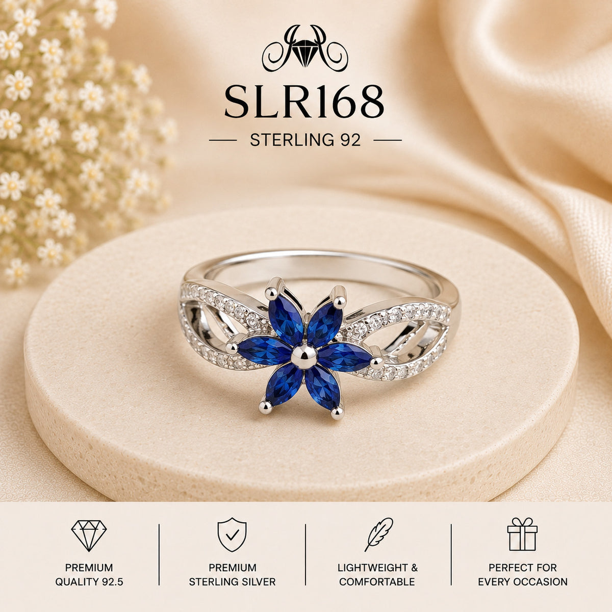 SLRI68 Sterling Silver Ring Portrait