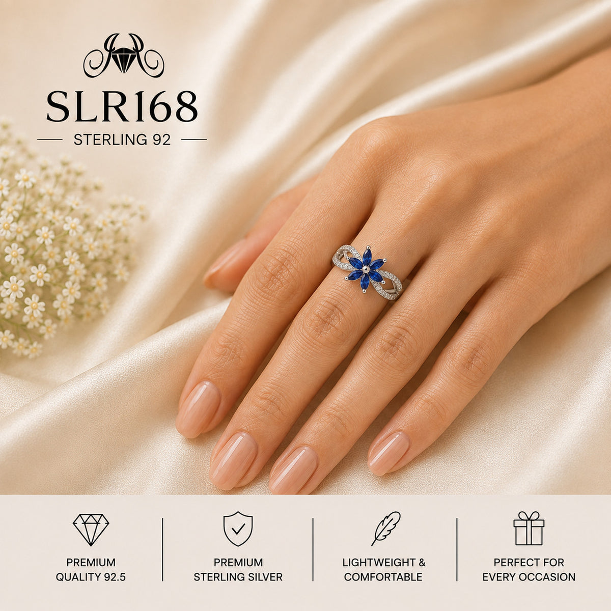 SLRI68 Sterling Silver Ring Wearing
