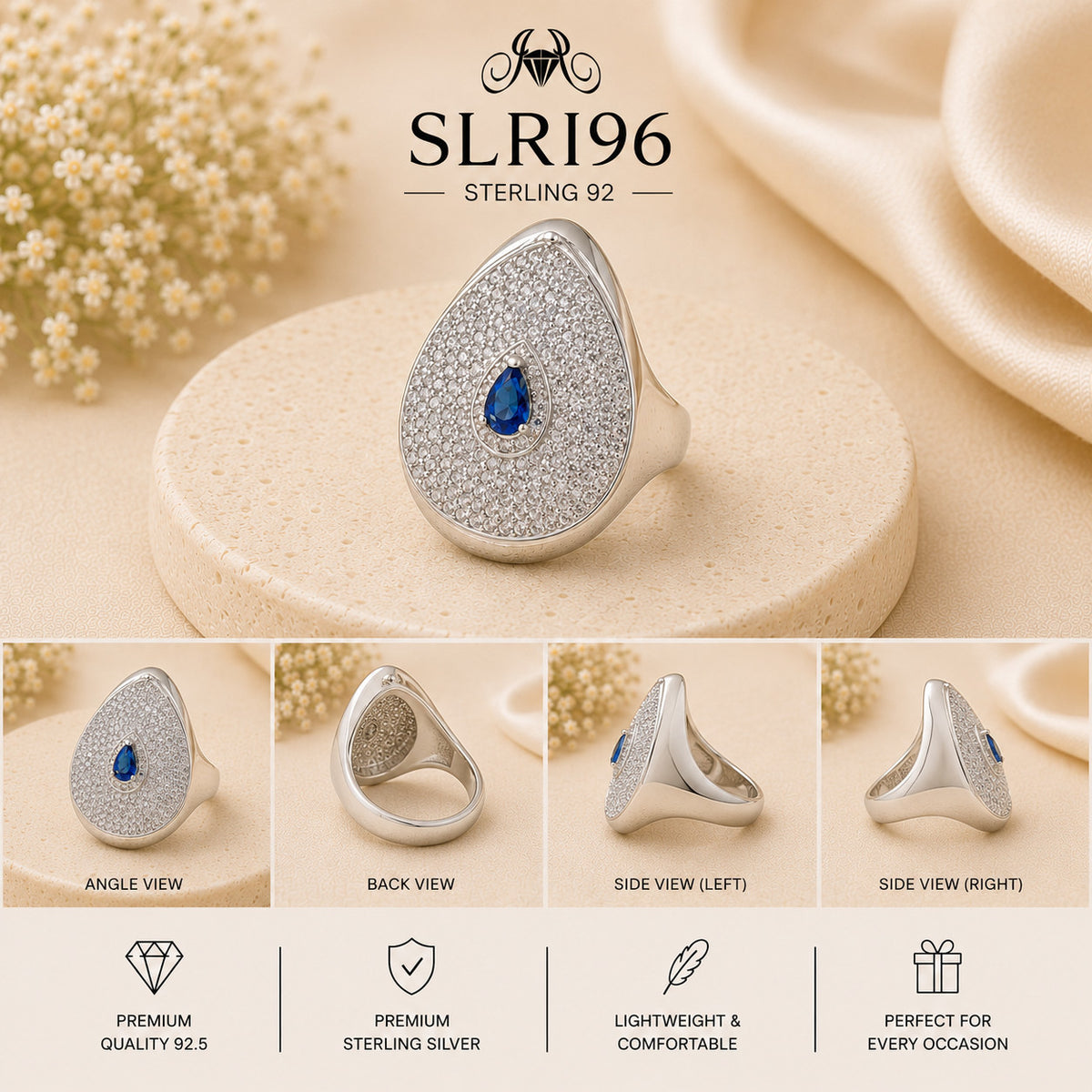 SLRI96 Sterling Silver Ring Details
