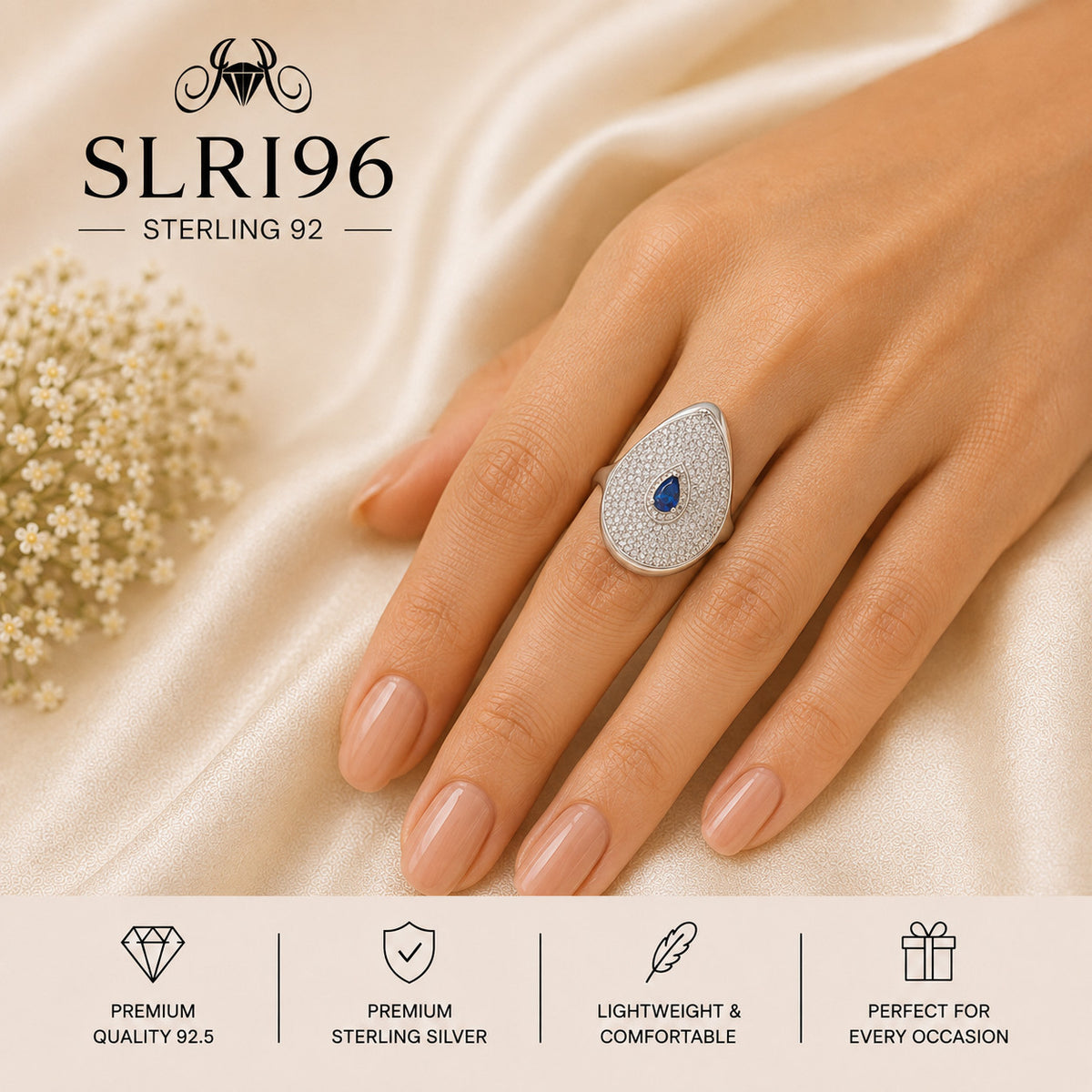 SLRI96 Sterling Silver Ring Wearing