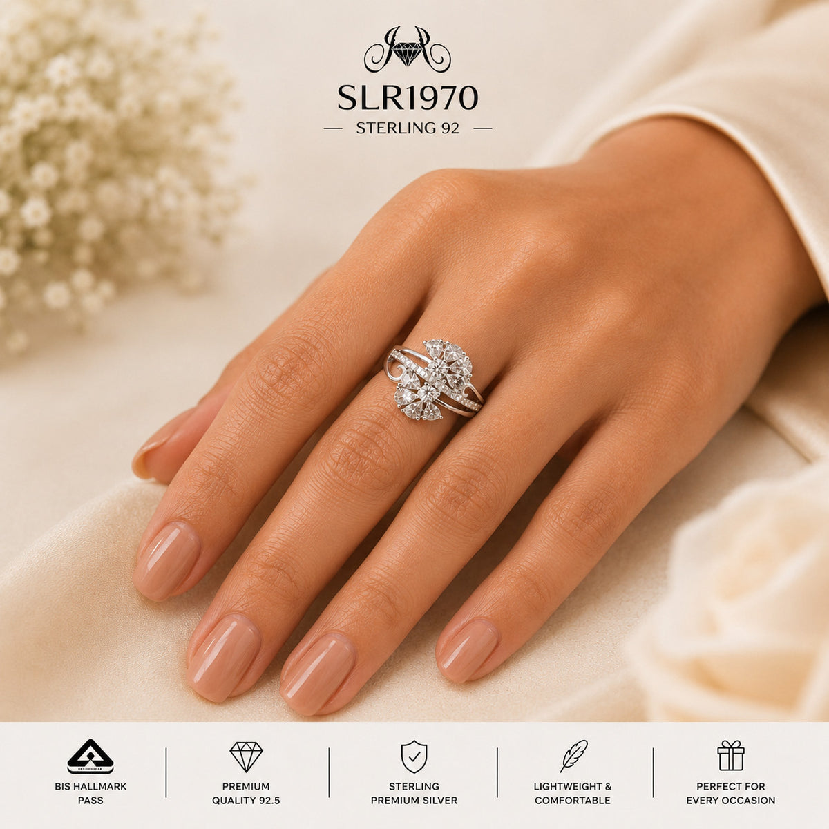 SLRI970 Sterling Silver Ring wearing