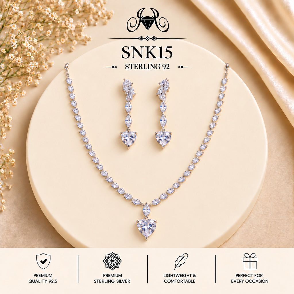 SNK15 92.5 sterling silver necklace set - portrait view