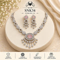 SNK34 92.5 sterling silver necklace set - portrait view