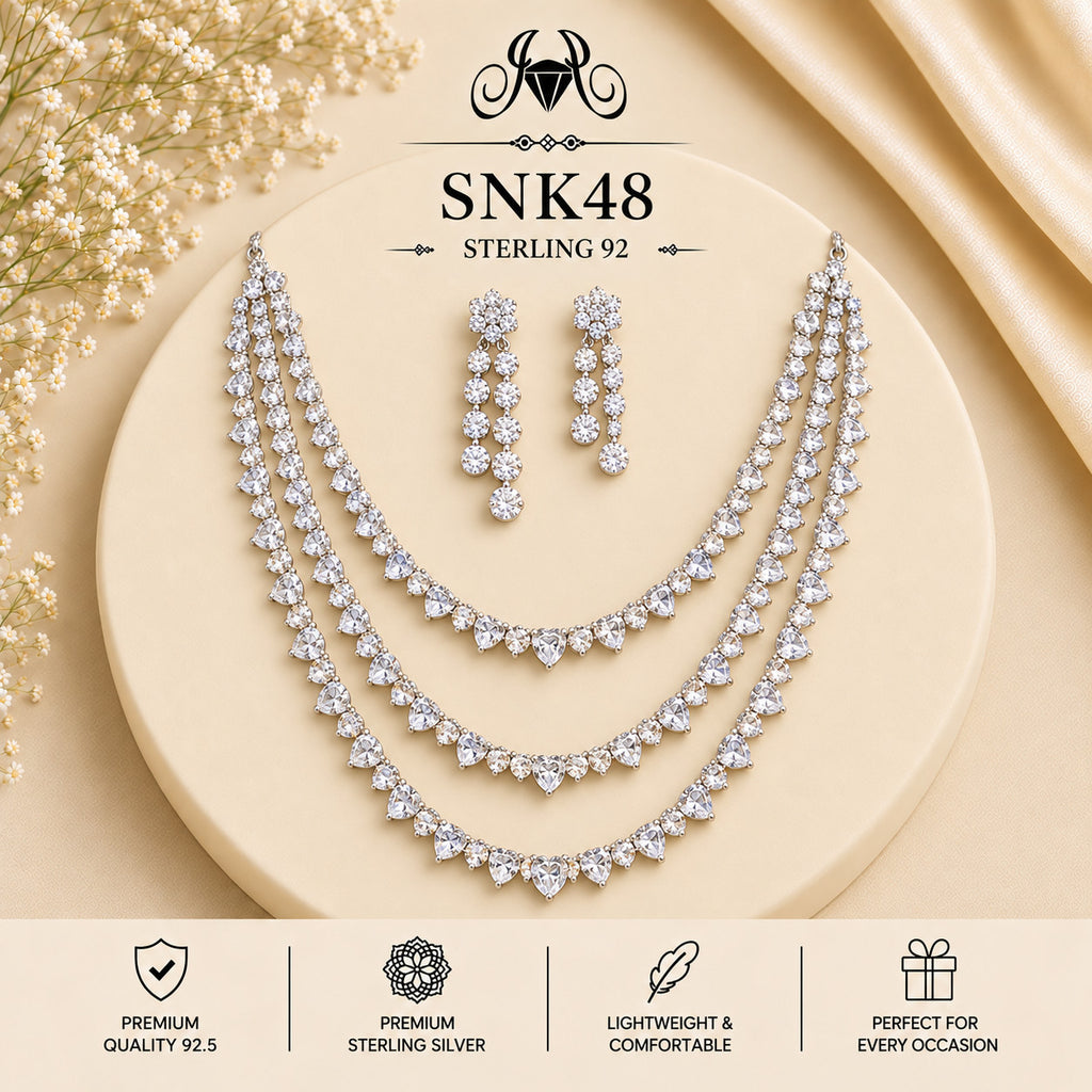 SNK48 92.5 sterling silver necklace set - portrait view