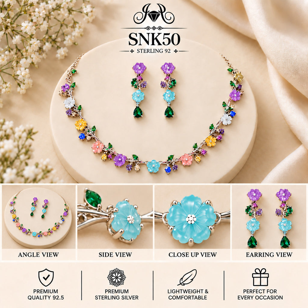 SNK50 92.5 sterling silver necklace set - collage view
