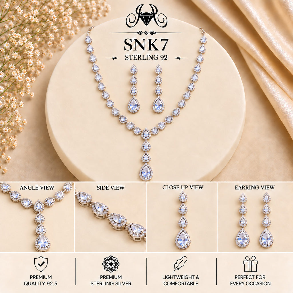 SNK7 92.5 sterling silver necklace set - collage view