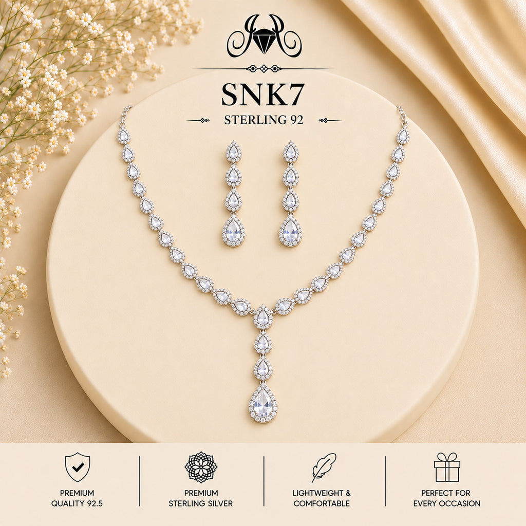 SNK7 92.5 sterling silver necklace set - portrait view