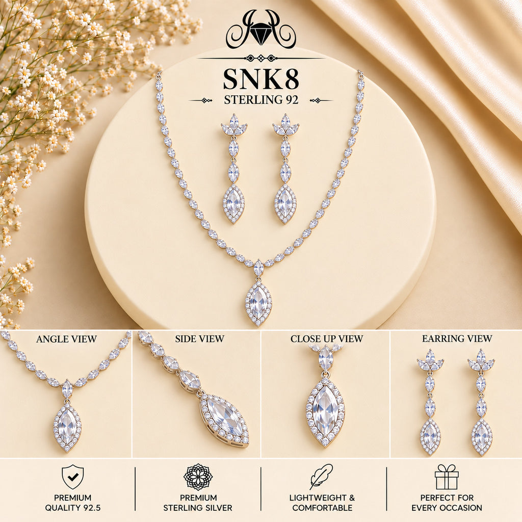 SNK8 92.5 sterling silver necklace set - collage view