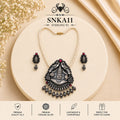 SNKA11 oxidized 92.5 sterling silver necklace set - portrait view